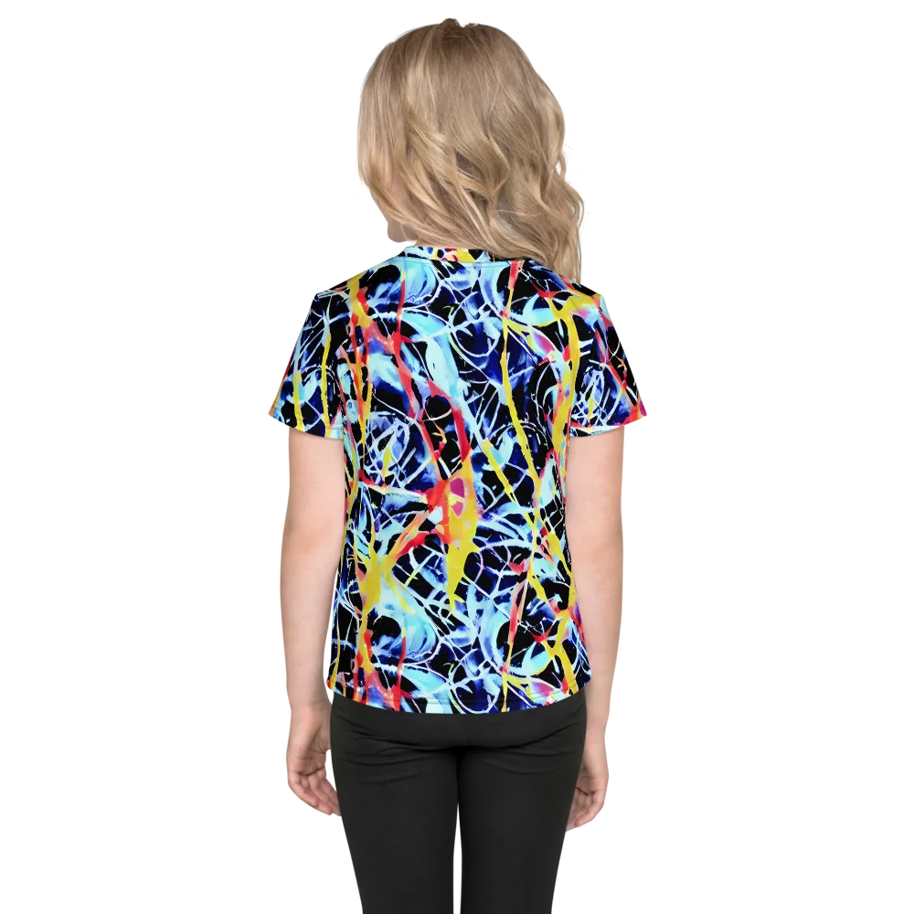 Aftershock Azure on Kids Crew Neck T-Shirt — Back