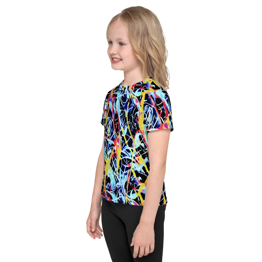 Aftershock Azure on Kids Crew Neck T-Shirt — Left
