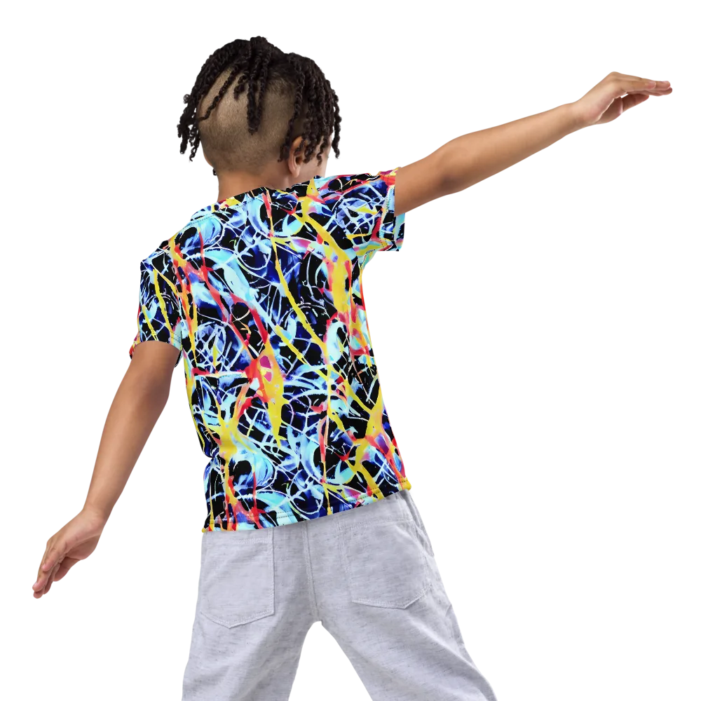 Aftershock Azure on Kids Crew Neck T-Shirt — Back
