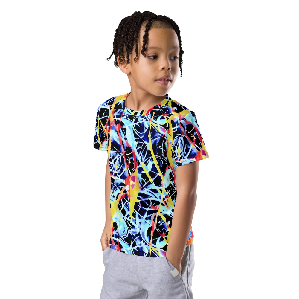 Aftershock Azure on Kids Crew Neck T-Shirt — Left Front