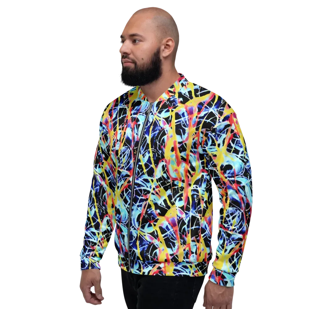 Aftershock Azure on Bomber Jacket — Left