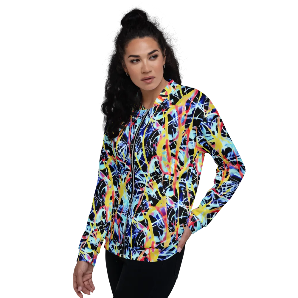Aftershock Azure on Bomber Jacket — Left