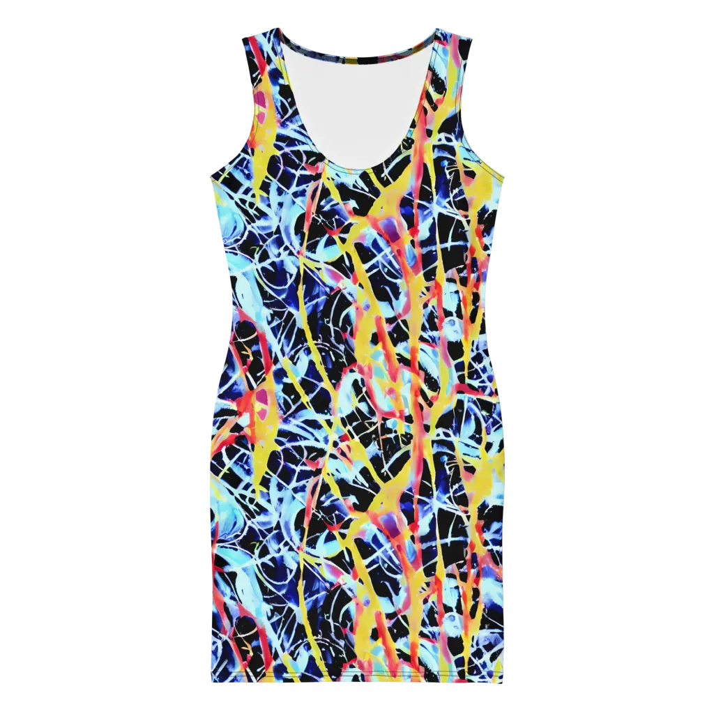Aftershock Azure on Bodycon Dress — Front