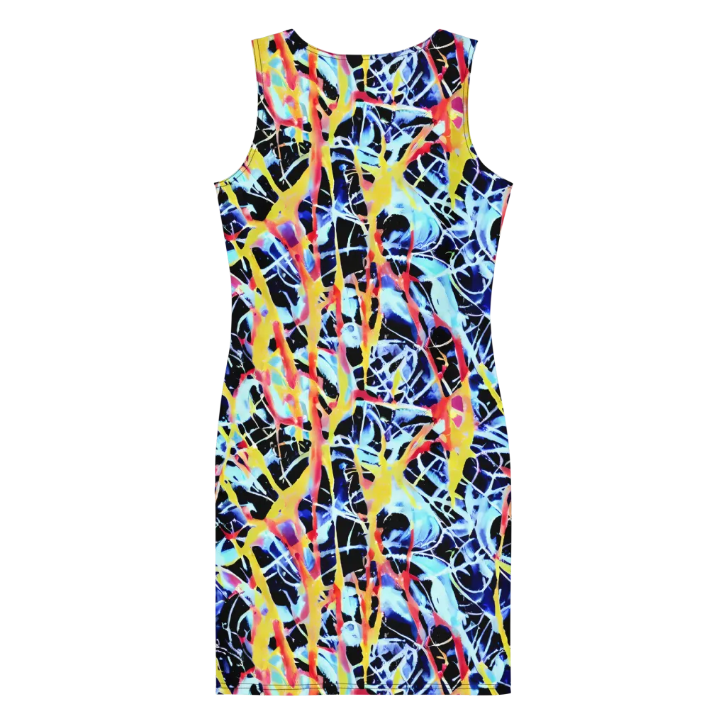 Aftershock Azure on Bodycon Dress — Back