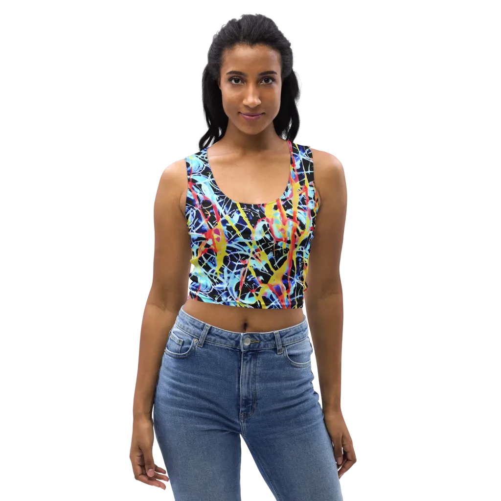 Aftershock Azure on Crop Top — Front