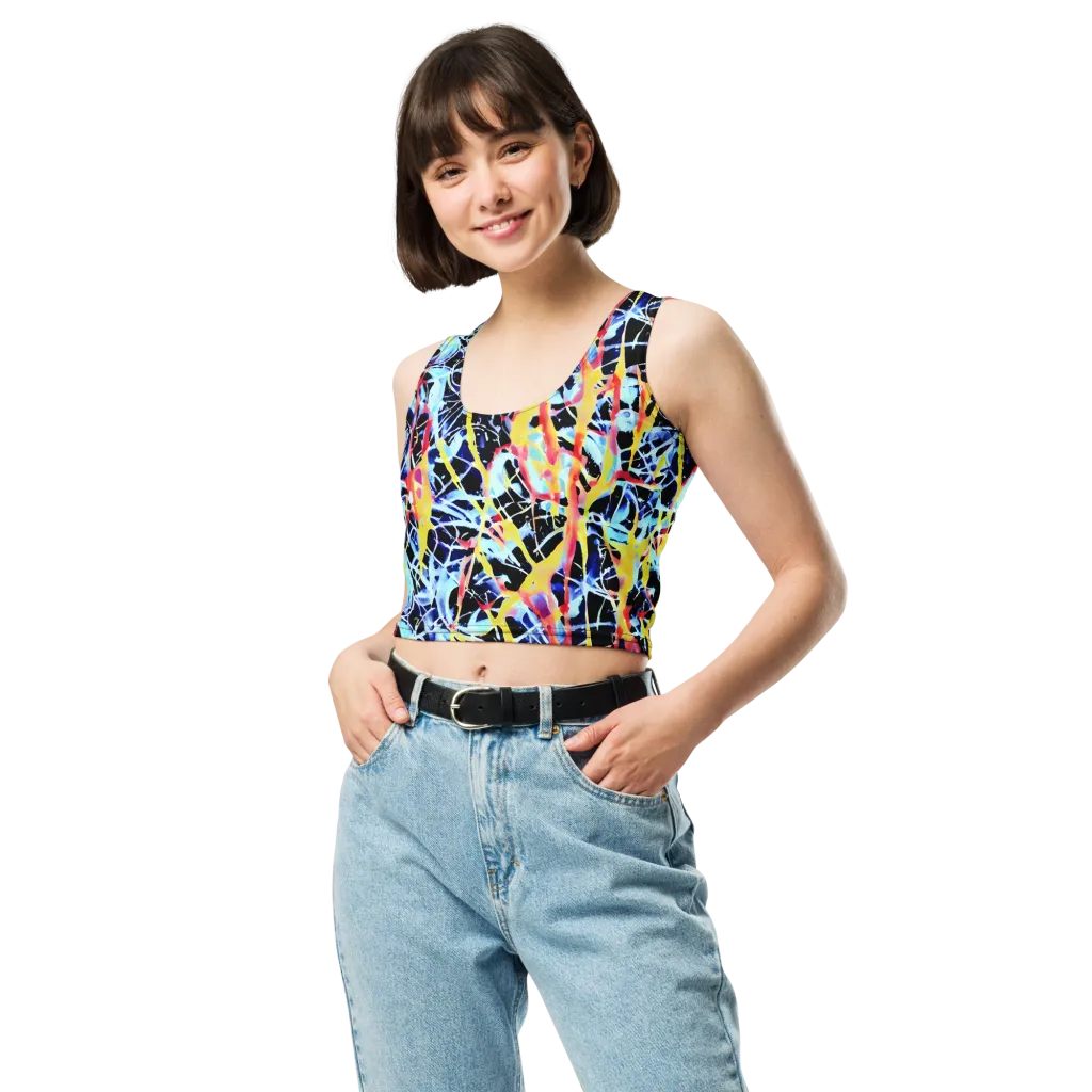 Aftershock Azure on Crop Top — Front