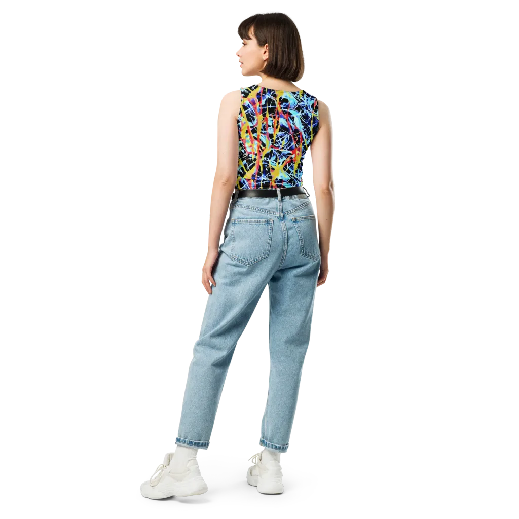 Aftershock Azure on Crop Top — Back