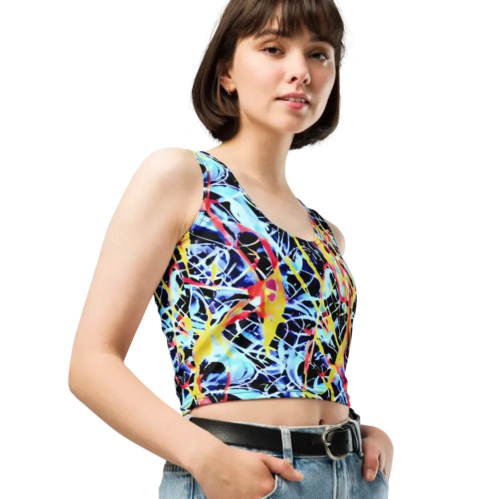 Aftershock Azure on Crop Top — Right Front