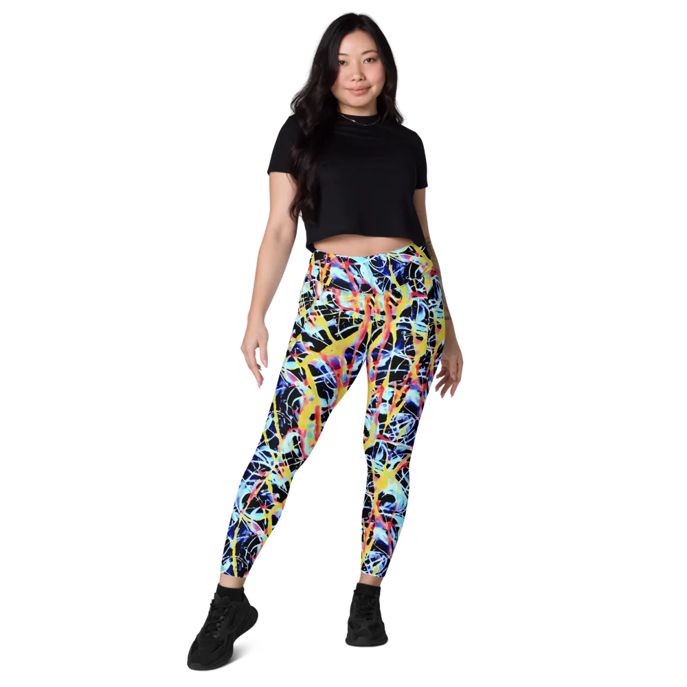 Aftershock Azure on Leggings with Pockets — Front