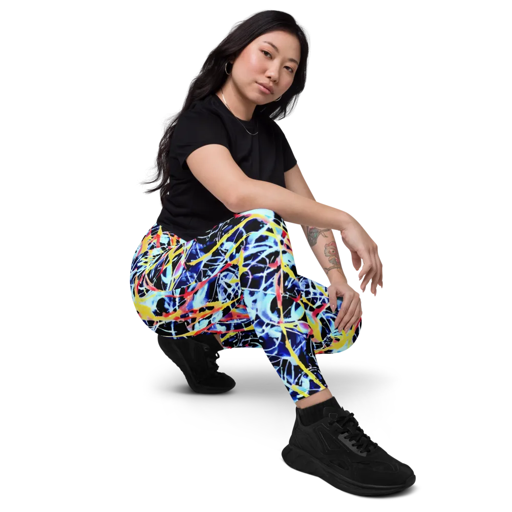 Aftershock Azure on Leggings with Pockets — Right Front