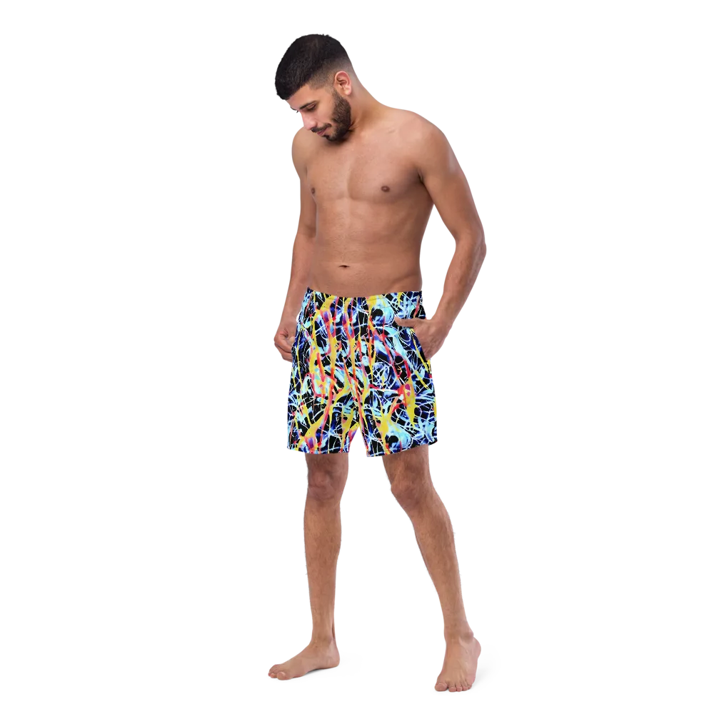 Aftershock Azure on Swim Trunks — Left Front