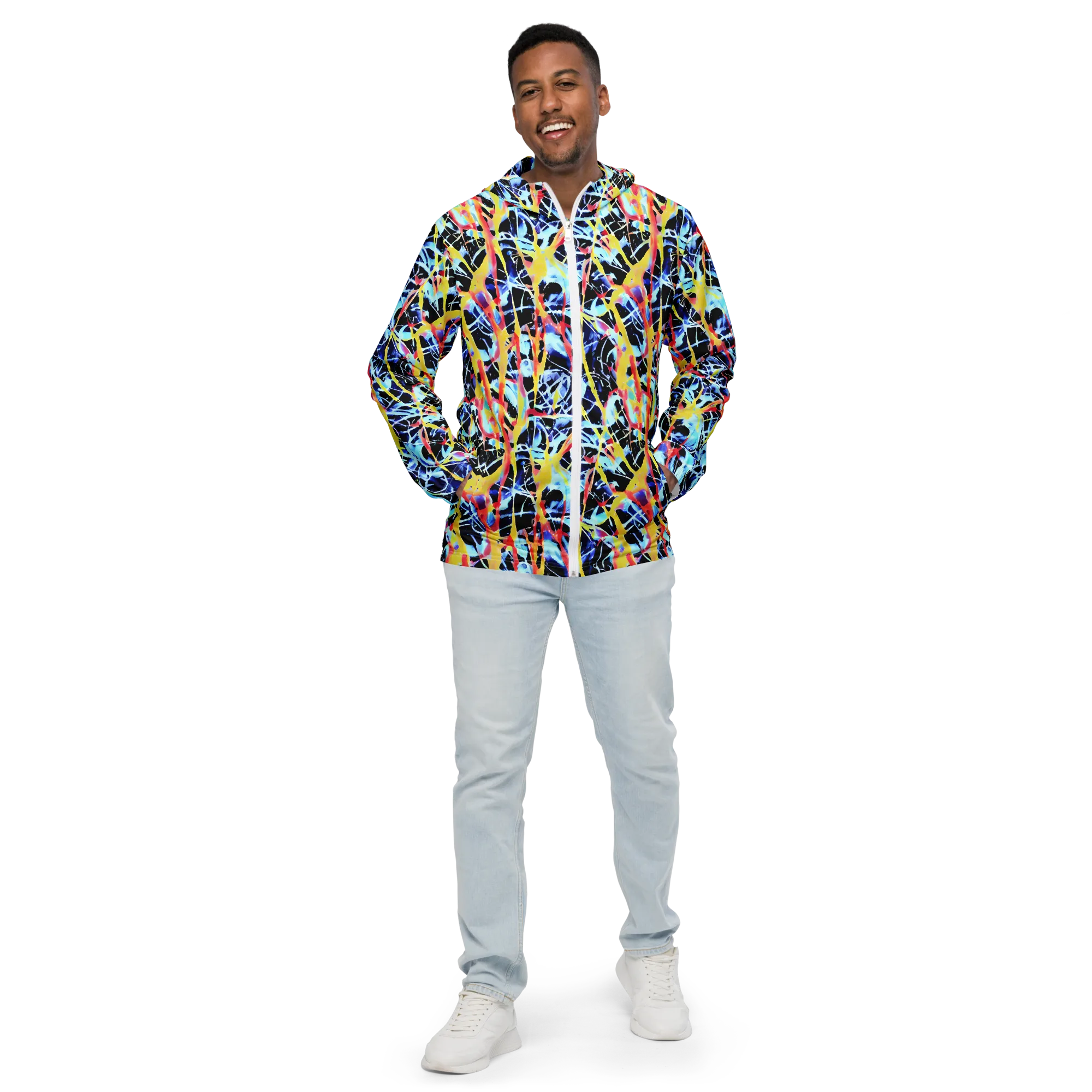 Aftershock Azure on Men's Windbreaker — Front