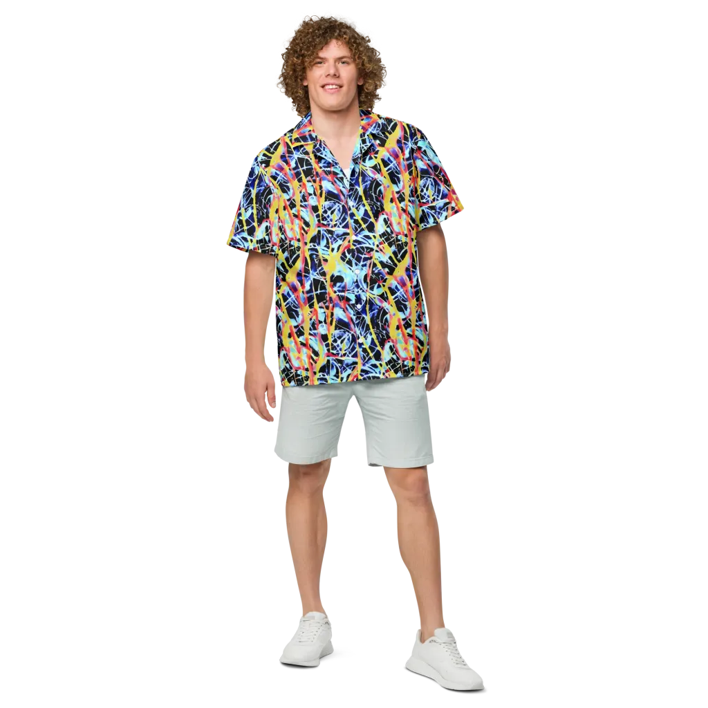 Aftershock Azure on Button Shirt — Front