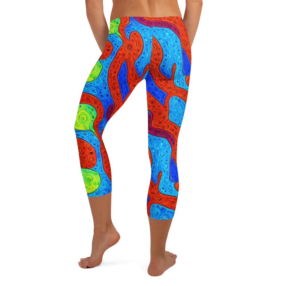 Amoeba Arcade on Capri Leggings — Back