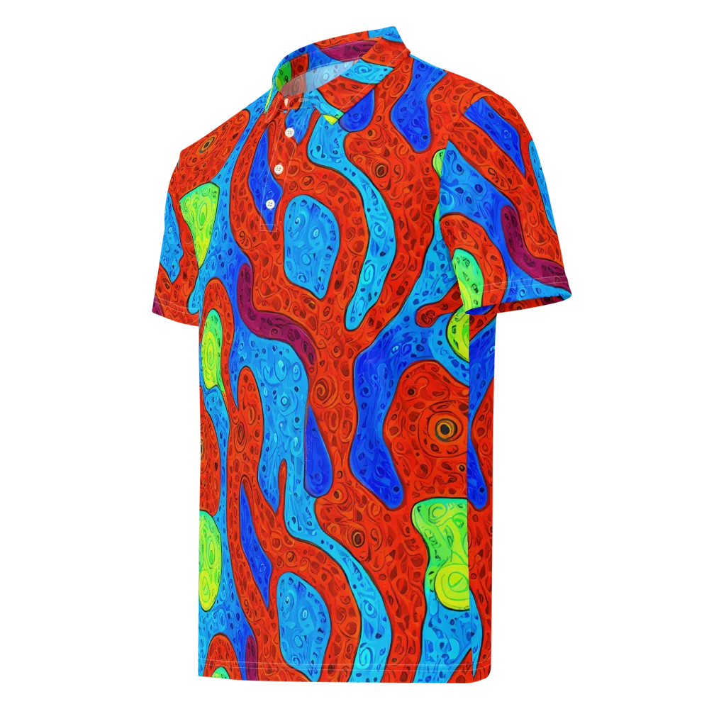 Amoeba Arcade on Men's Slim Fit Polo Shirt — Left Front