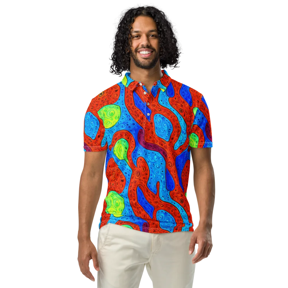 Amoeba Arcade on Men's Slim Fit Polo Shirt — Front