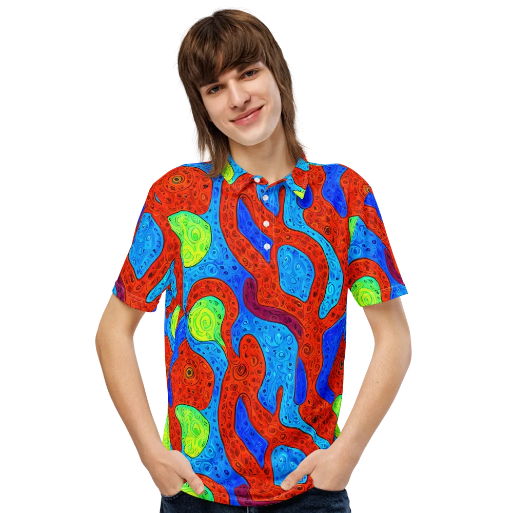 Amoeba Arcade on Men's Slim Fit Polo Shirt — Front