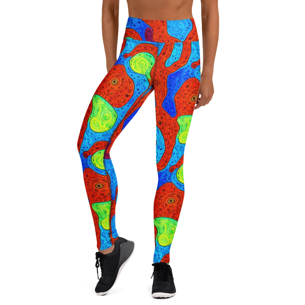 Amoeba Arcade on Yoga Leggings — Front