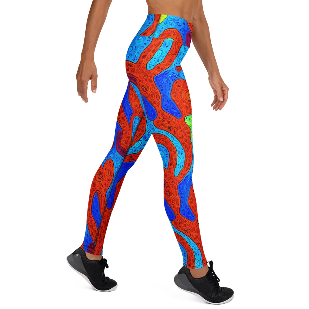 Amoeba Arcade on Yoga Leggings — Right
