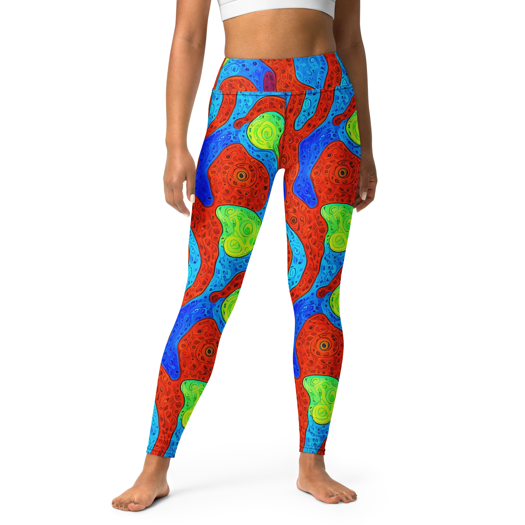 Amoeba Arcade on Yoga Leggings — Front