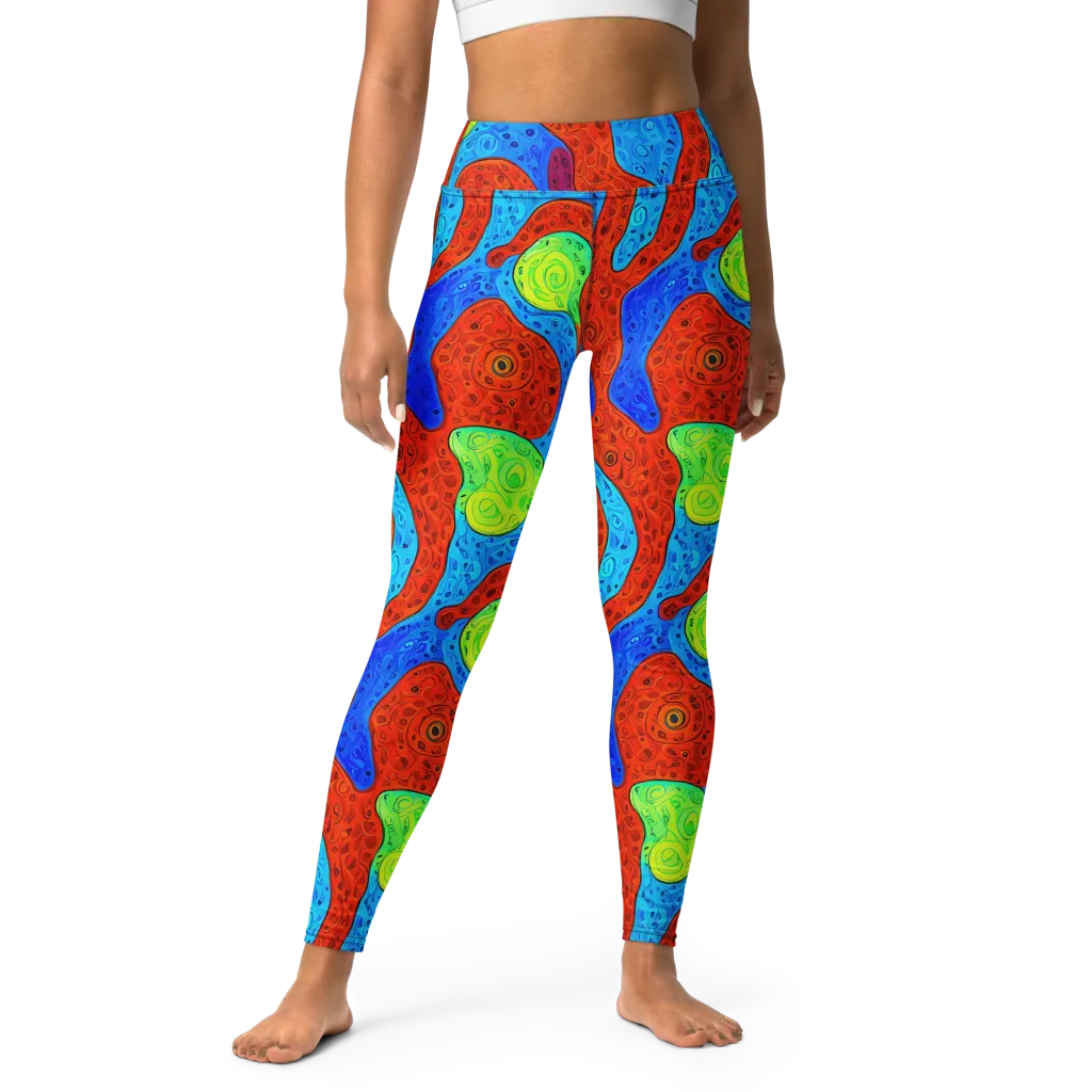 Amoeba Arcade on Yoga Leggings — Front