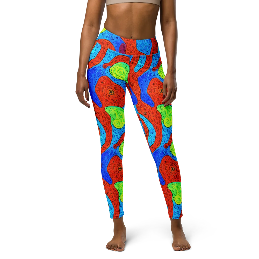Amoeba Arcade on Yoga Leggings — Front