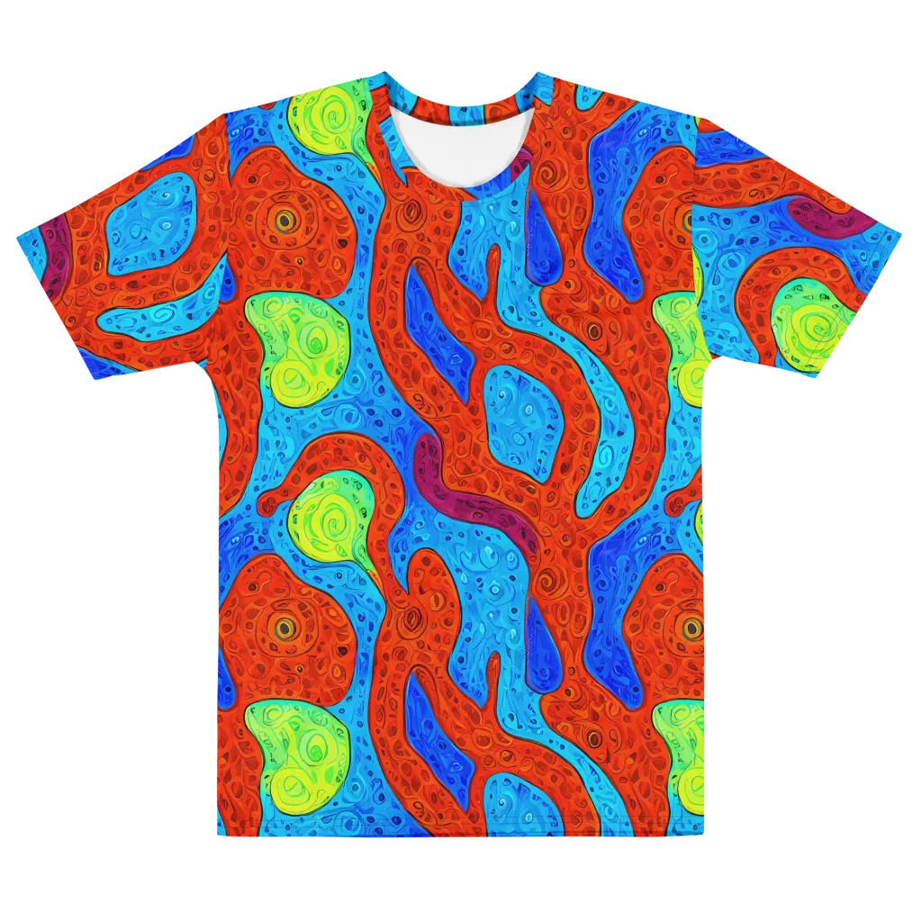 Amoeba Arcade on Men's Cotton Crew Neck T-Shirt — Front