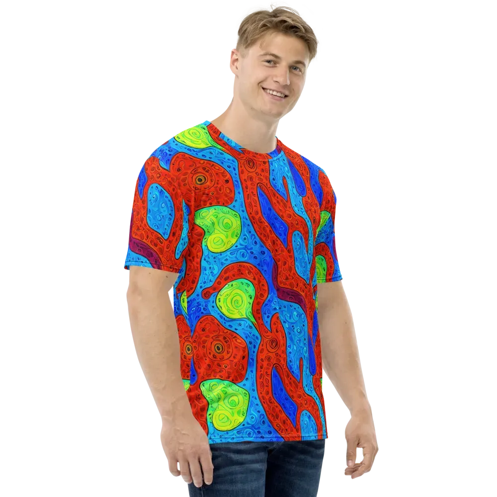 Amoeba Arcade on Men's Crew Neck T-Shirt — Right