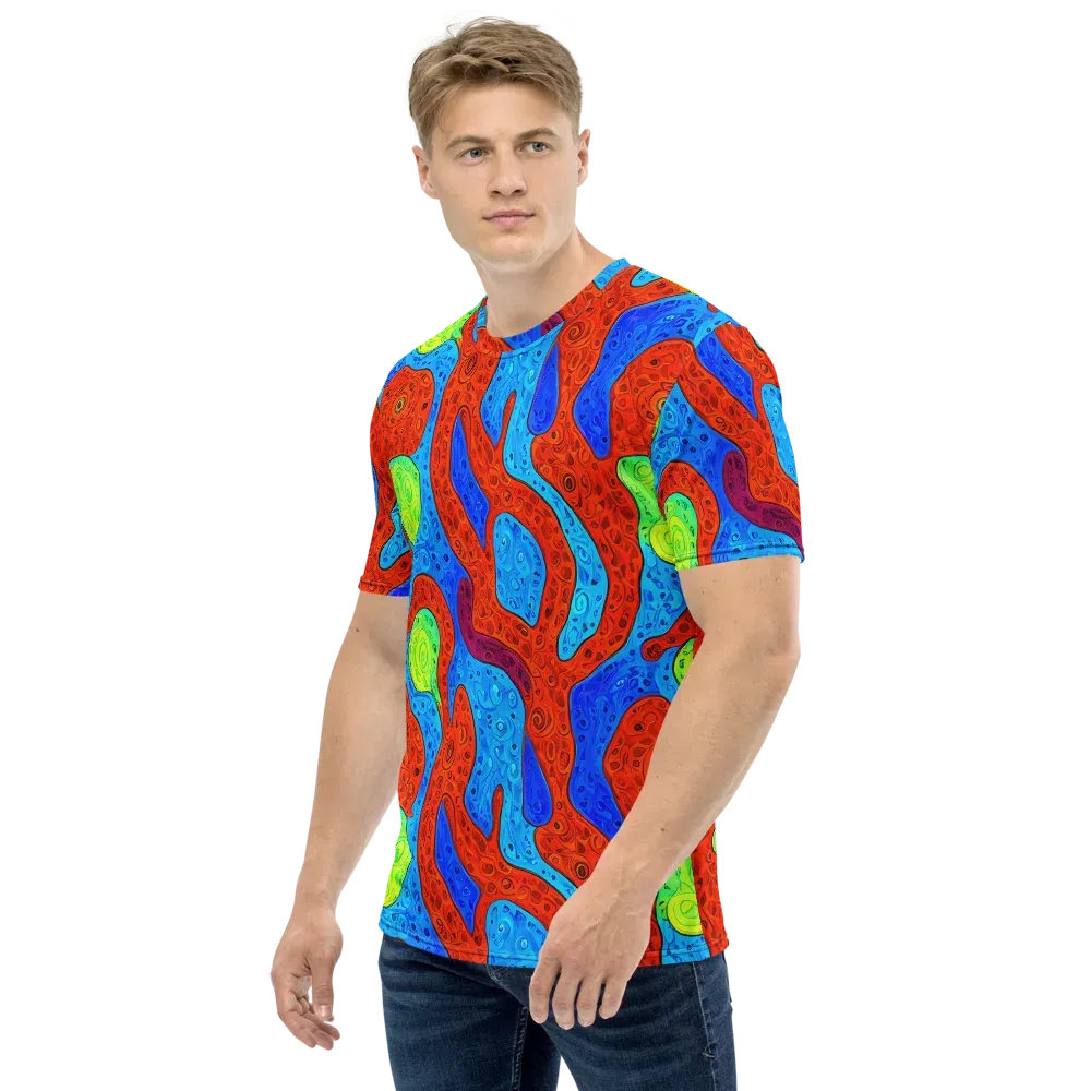 Amoeba Arcade on Men's Crew Neck T-Shirt — Left