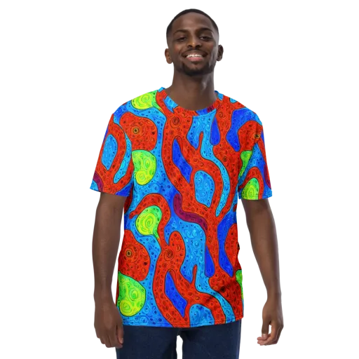 Amoeba Arcade on a Men's Crew Neck T-Shirt