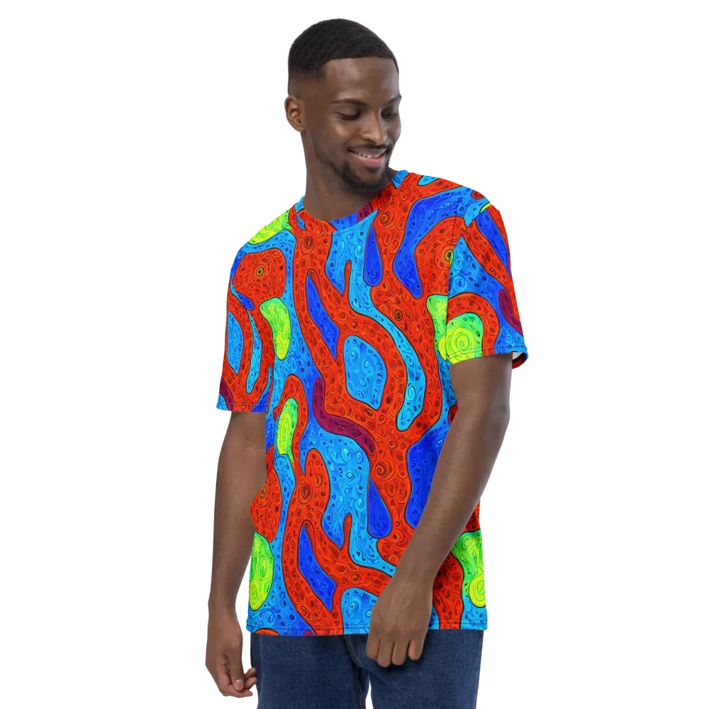 Amoeba Arcade on Men's Crew Neck T-Shirt — Left