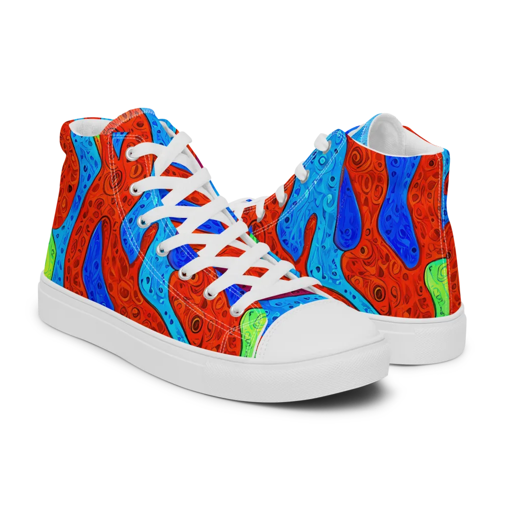 Amoeba Arcade on Men's High Top Canvas Shoes — Right
