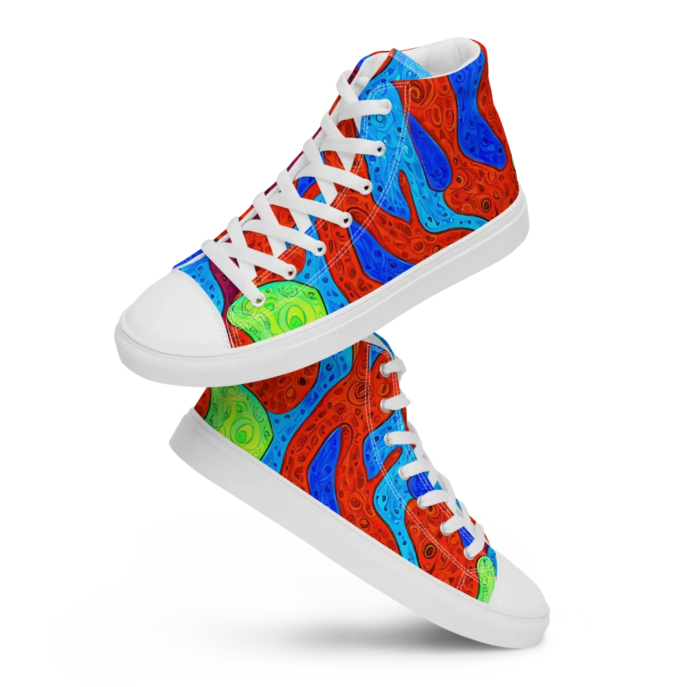 Amoeba Arcade on Men's High Top Canvas Shoes — Front