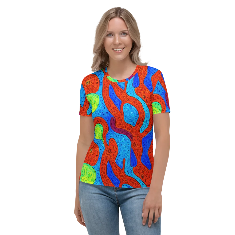 Amoeba Arcade on Women's Crew Neck T-Shirt — Front