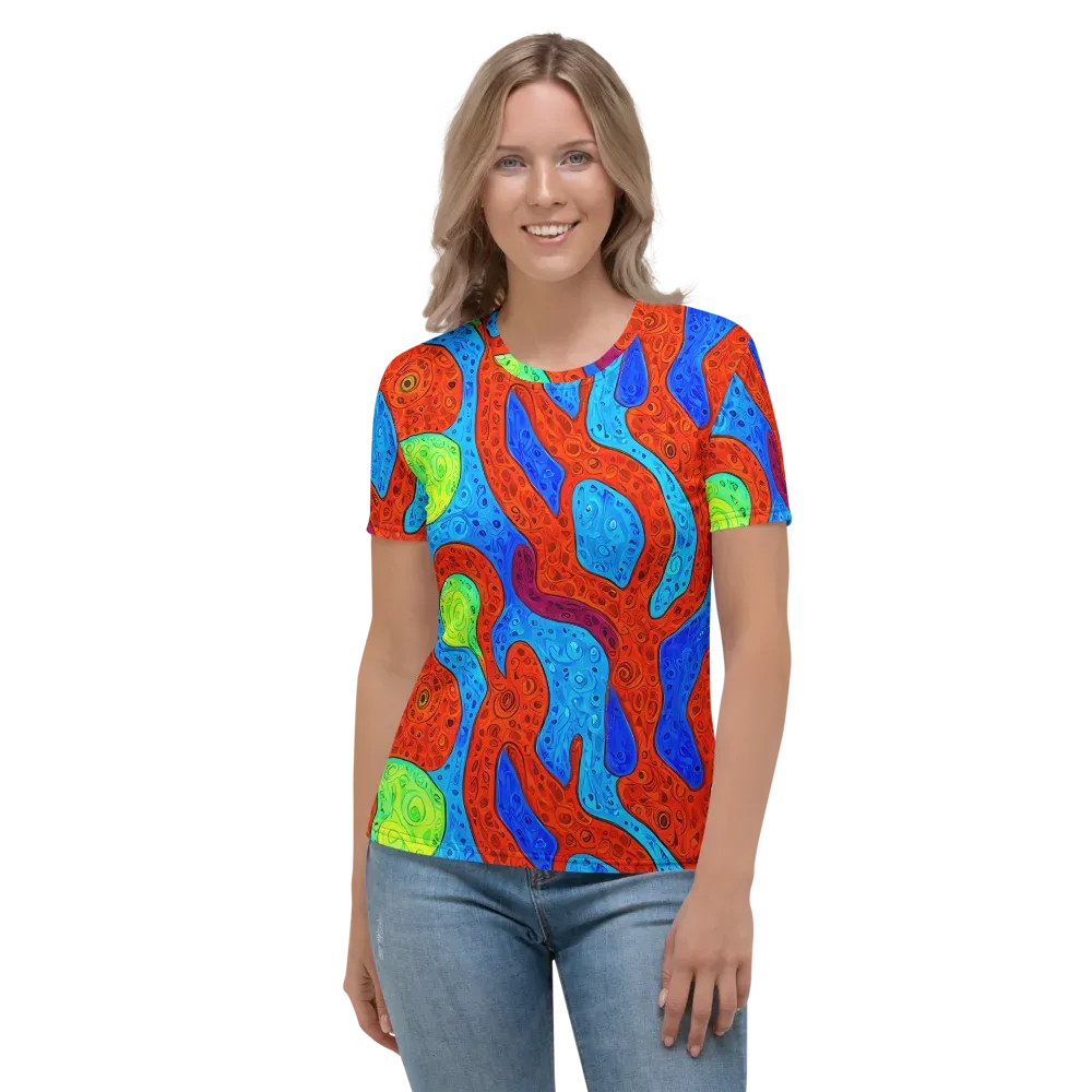 Amoeba Arcade on Women's Crew Neck T-Shirt — Front