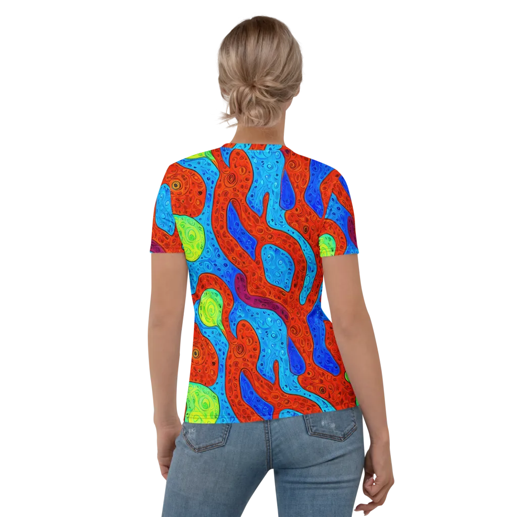 Amoeba Arcade on Women's Crew Neck T-Shirt — Back