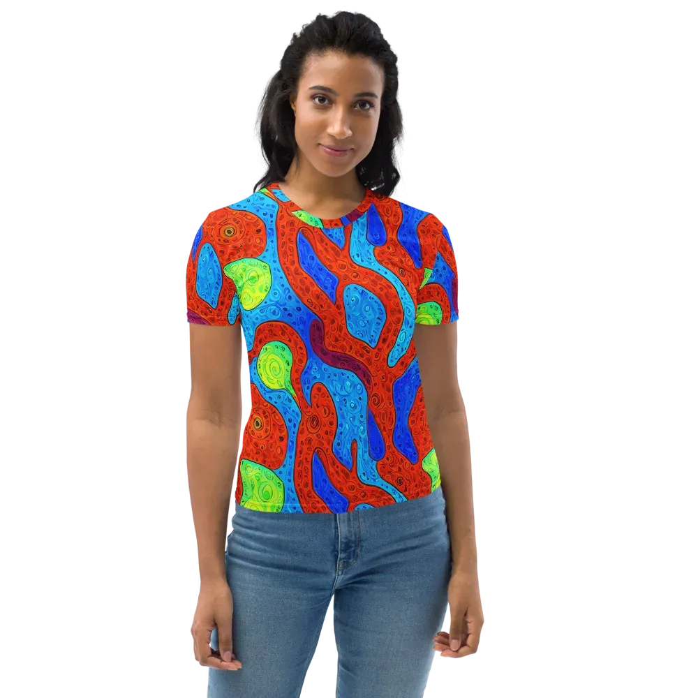 Amoeba Arcade on Women's Crew Neck T-Shirt — Front