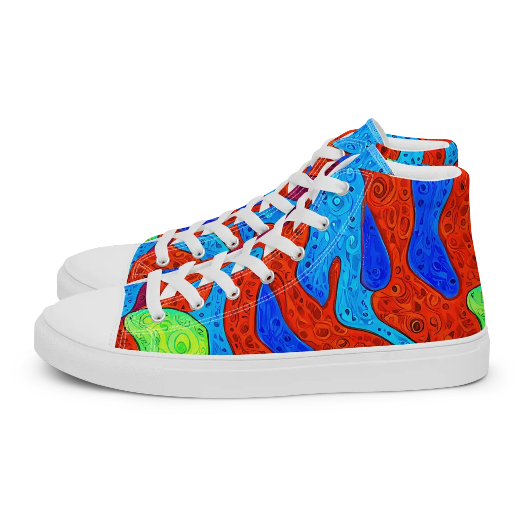 Amoeba Arcade on Women's High Top Canvas Shoes — Left