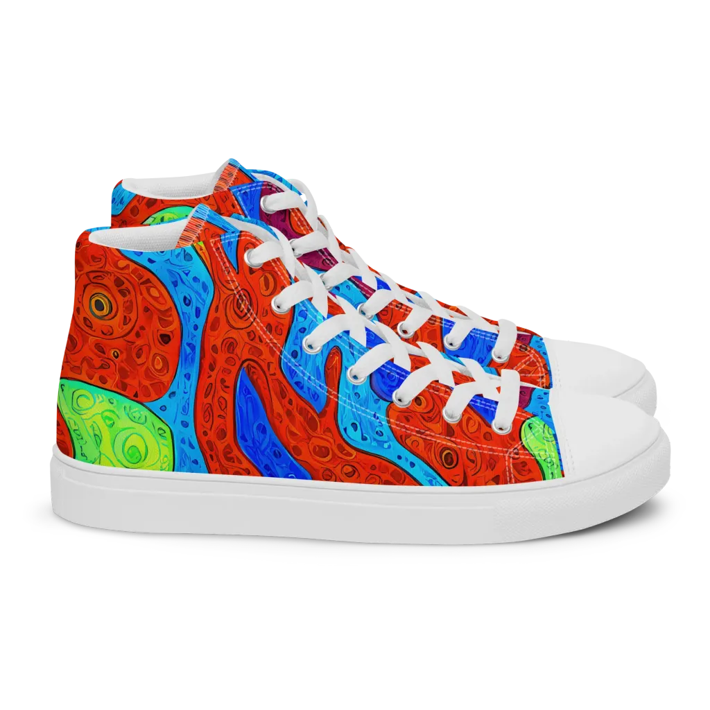 Amoeba Arcade on Women's High Top Canvas Shoes — Right