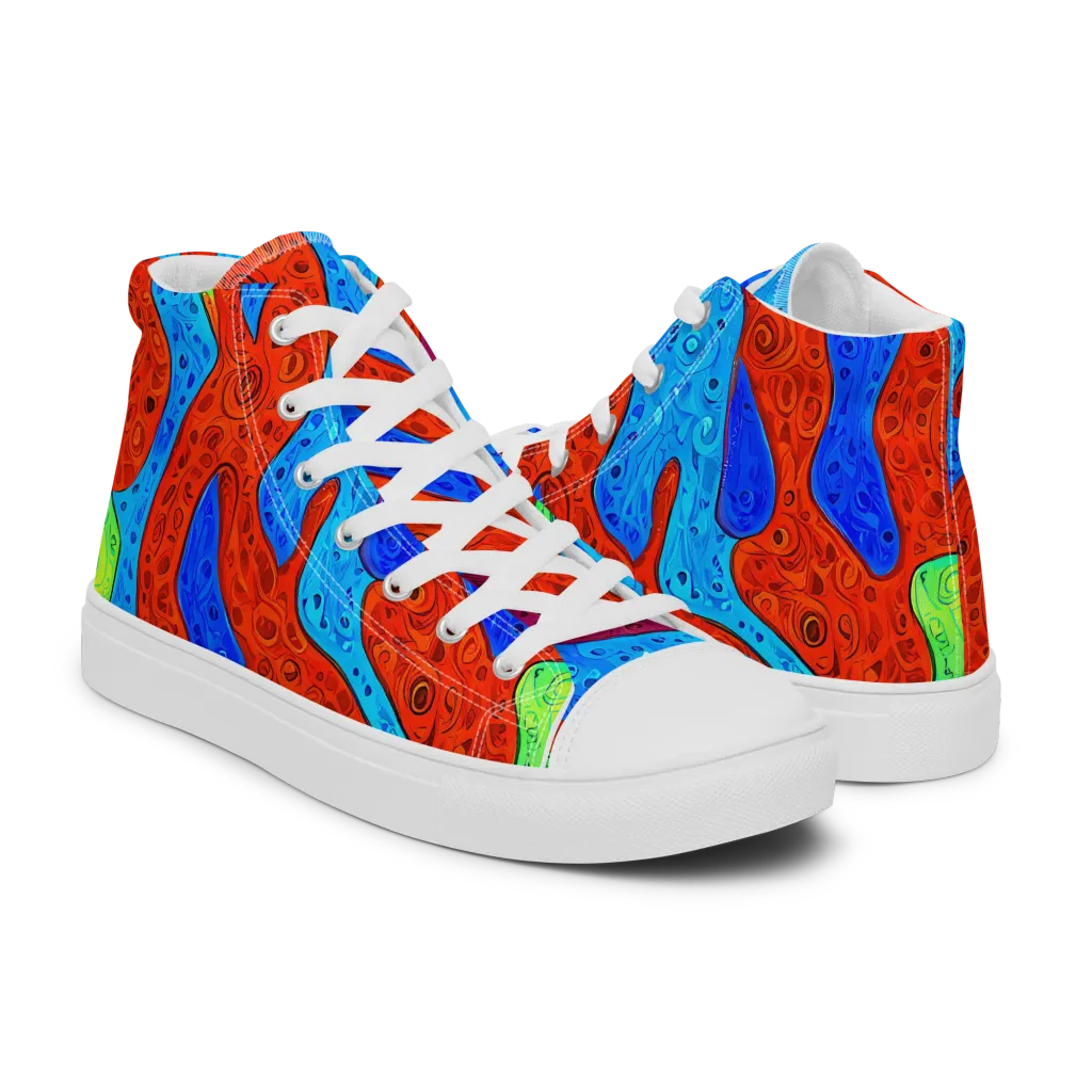 Amoeba Arcade on Women's High Top Canvas Shoes — Right