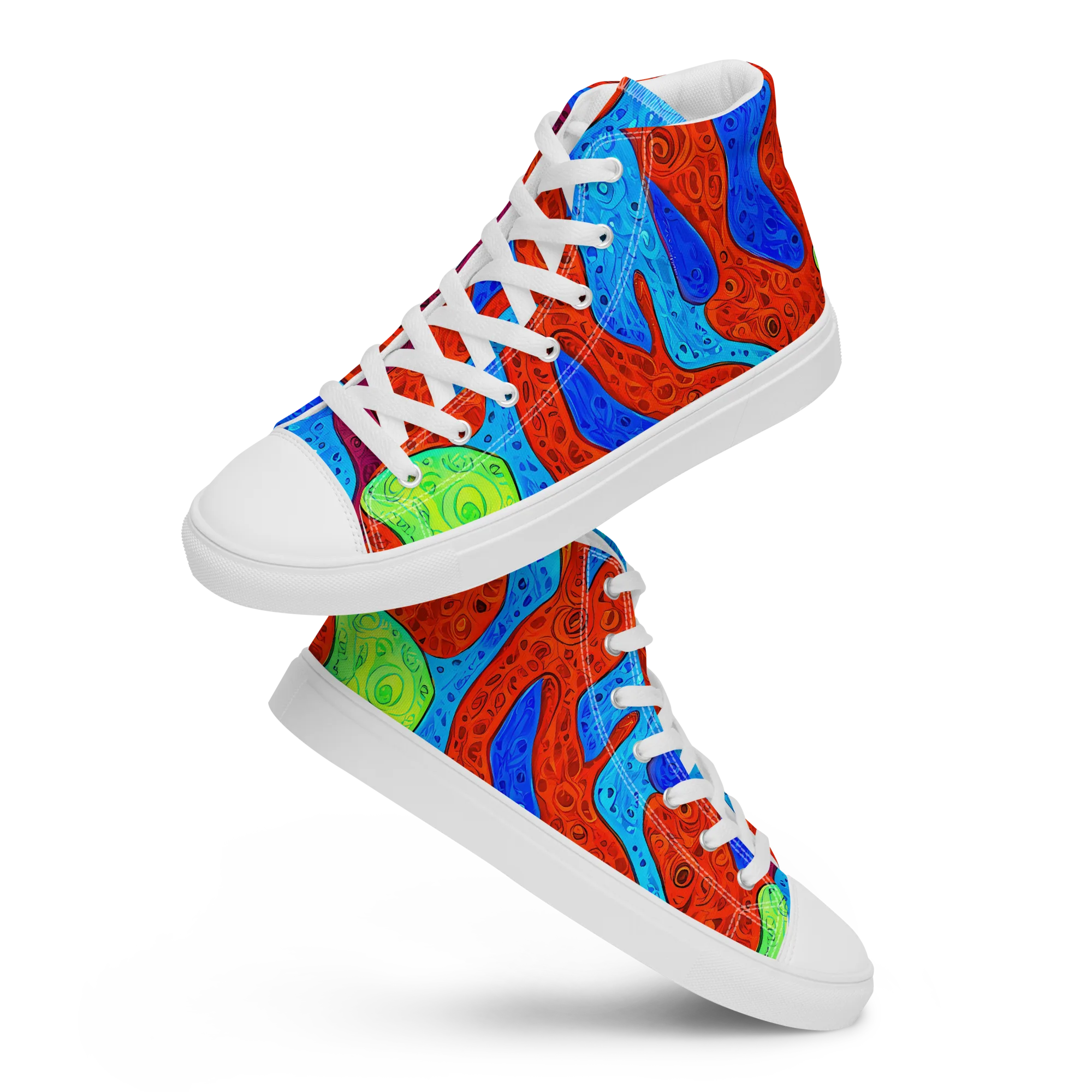 Amoeba Arcade on Women's High Top Canvas Shoes — Front