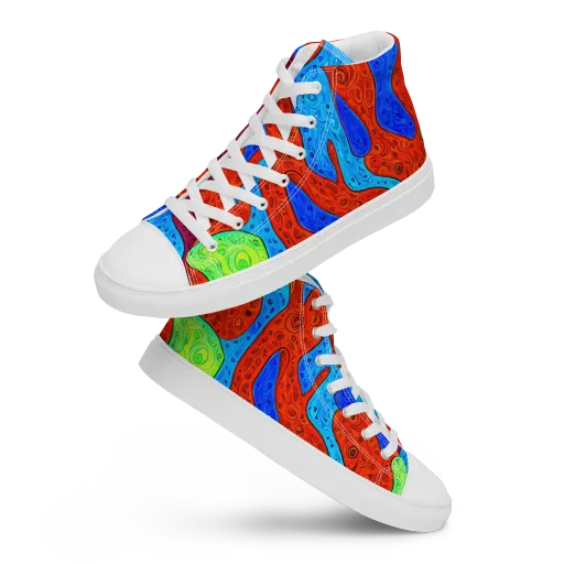 Amoeba Arcade on a Women's High Top Canvas Shoes