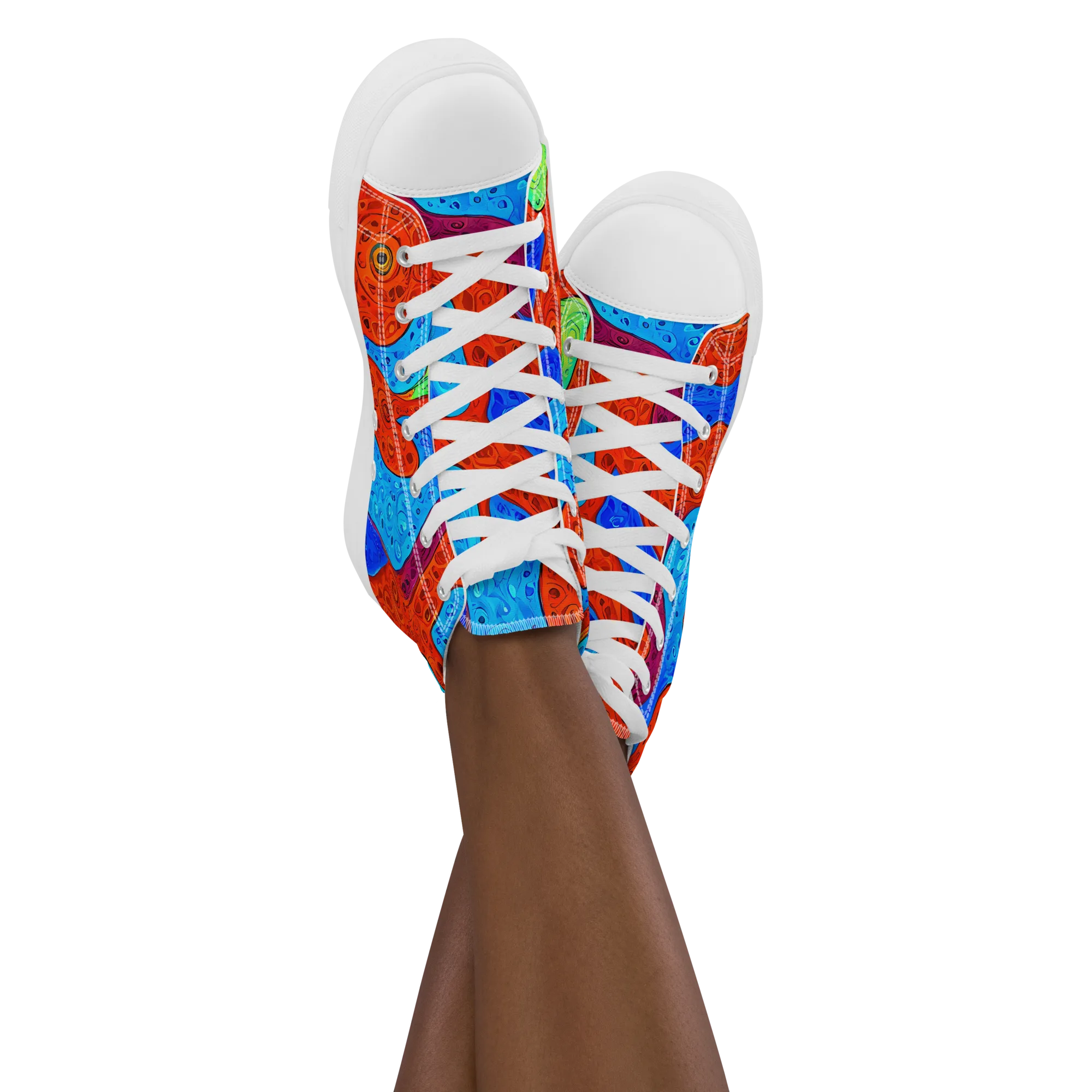 Amoeba Arcade on Women's High Top Canvas Shoes — Front