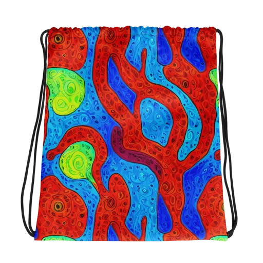 Amoeba Arcade on a Drawstring Bag
