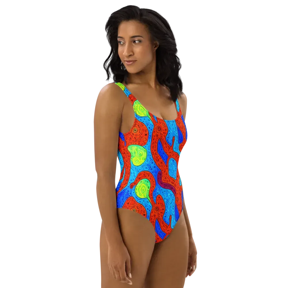 Amoeba Arcade on One-Piece Swimsuit — Right