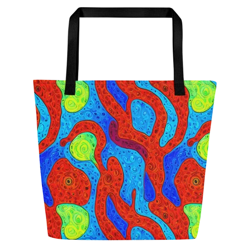 Amoeba Arcade on a Large Tote Bag W/ Pocket