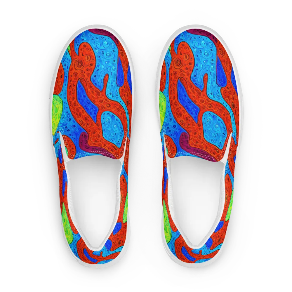 Amoeba Arcade on Women's Slip-On Canvas Shoes — Front
