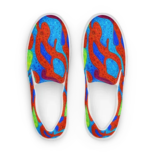 Amoeba Arcade on a Women's Slip-On Canvas Shoes