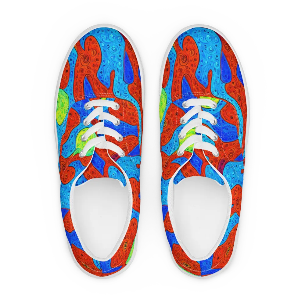Amoeba Arcade on Men's Lace-Up Canvas Shoes — Front