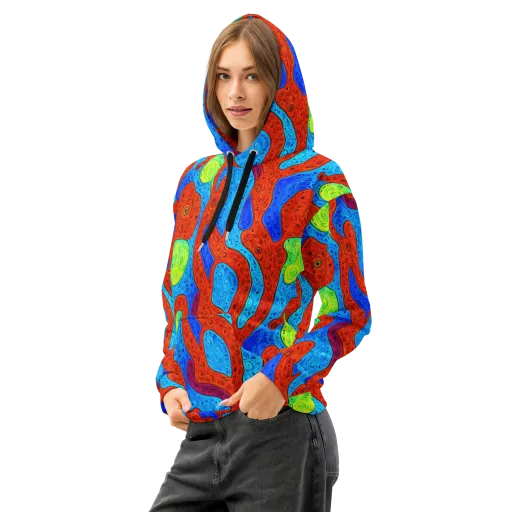 Amoeba Arcade on a Cotton Hoodie